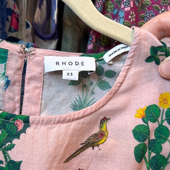 RHODE Floral Mini Dress in Pink and Green - Picture 4 of 6